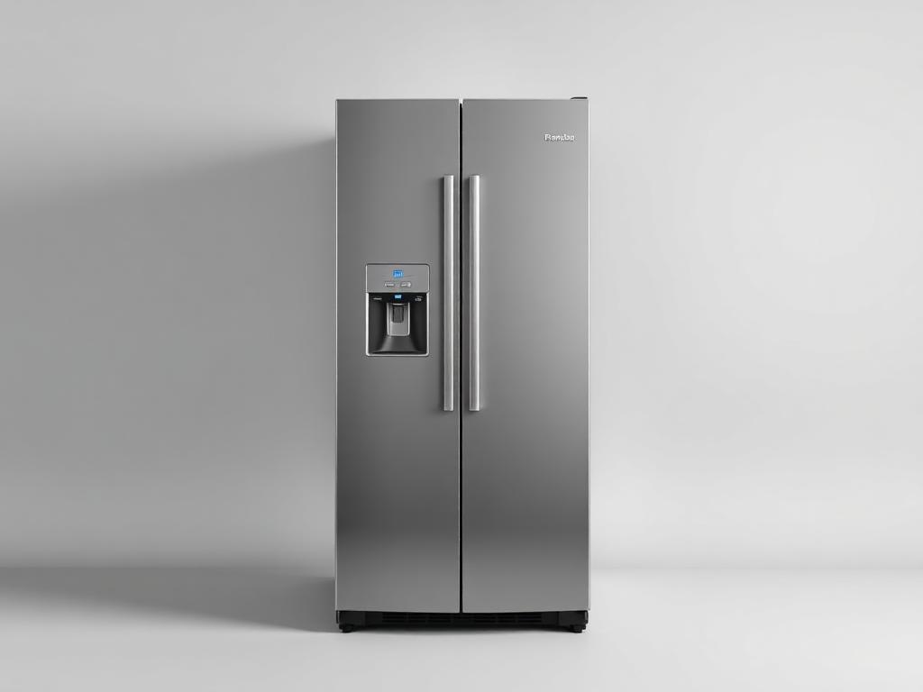 Modern stainless steel double-door refrigerator